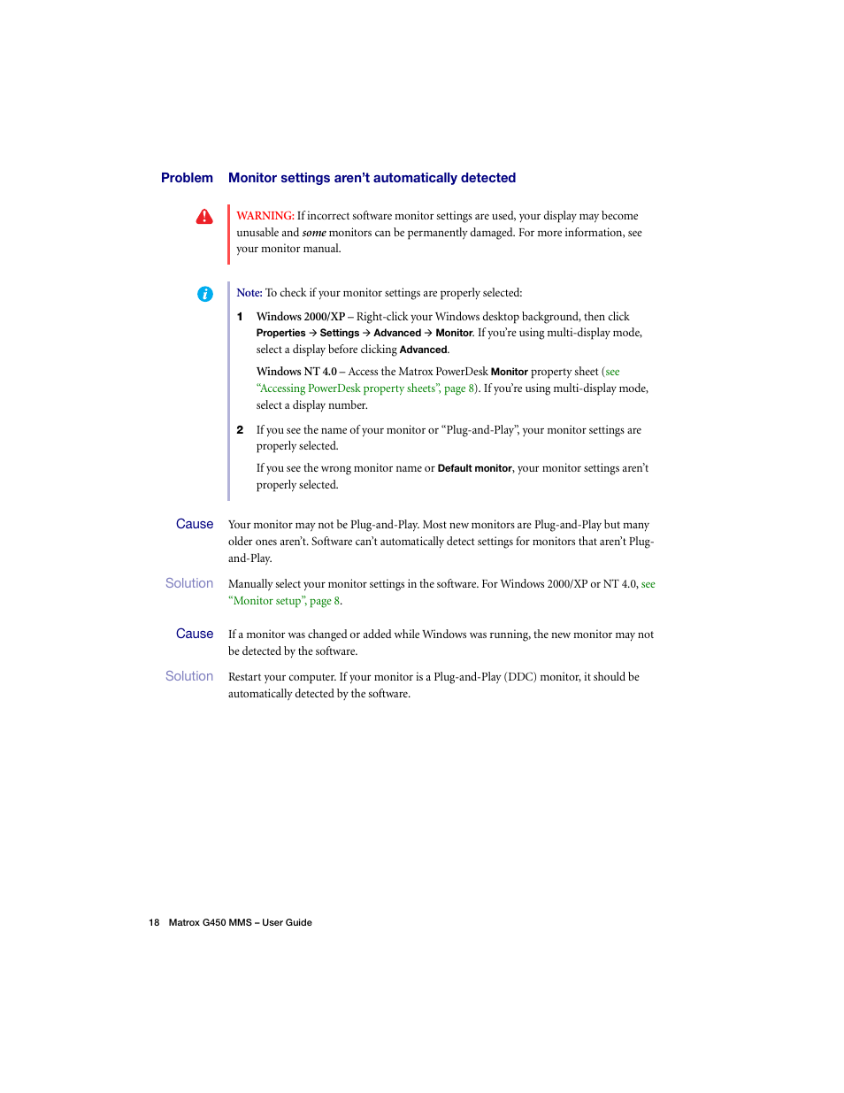 Matrox Electronic Systems G450 MMS User Manual | Page 18 / 53