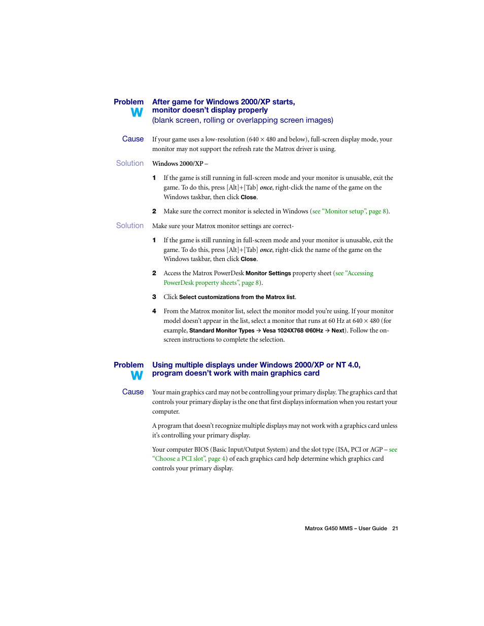Matrox Electronic Systems G450 MMS User Manual | Page 21 / 53
