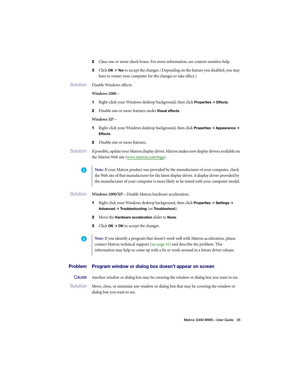Matrox Electronic Systems G450 MMS User Manual | Page 25 / 53