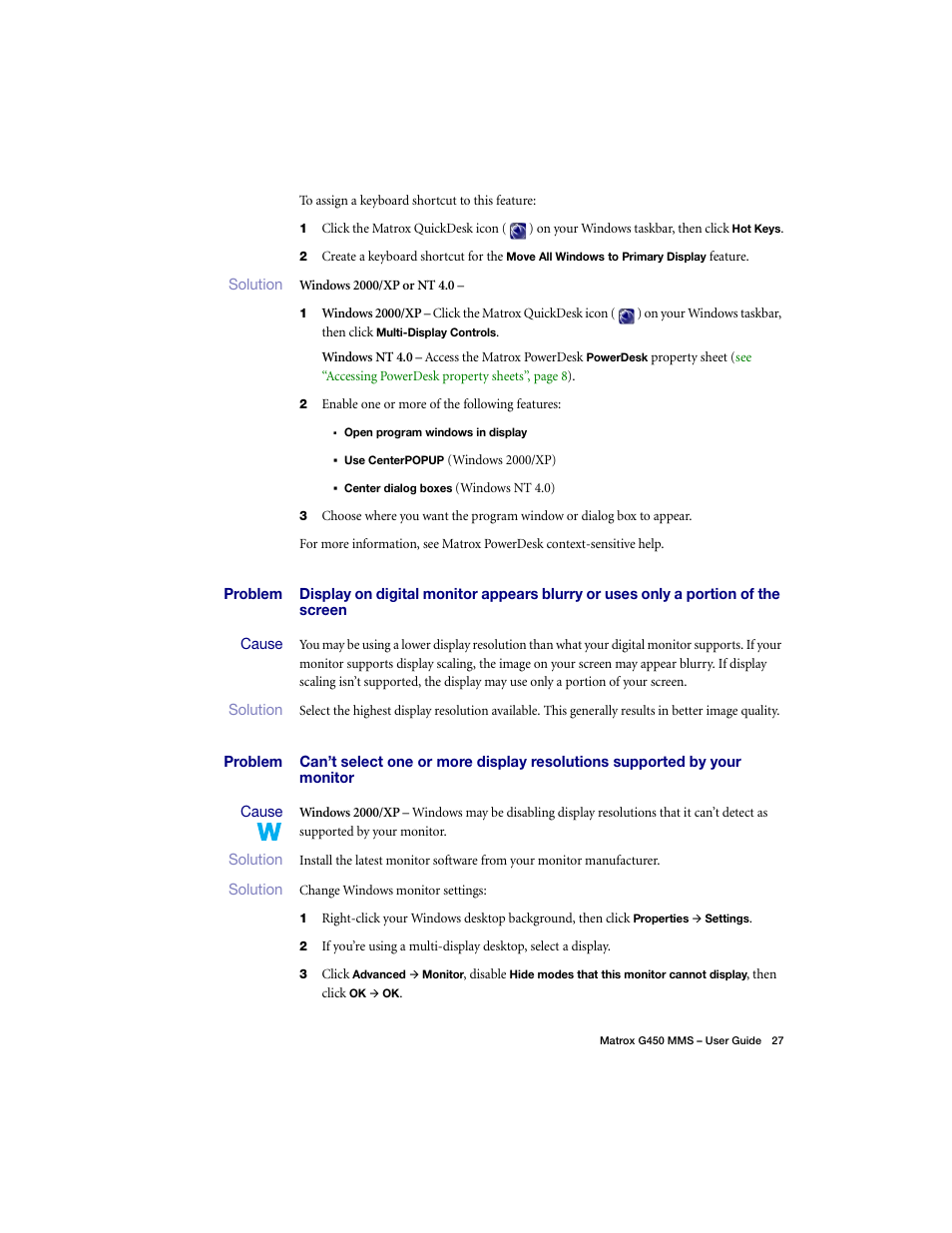 Matrox Electronic Systems G450 MMS User Manual | Page 27 / 53