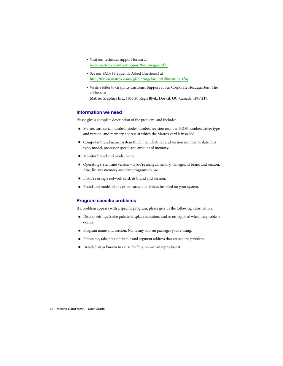 Matrox Electronic Systems G450 MMS User Manual | Page 42 / 53