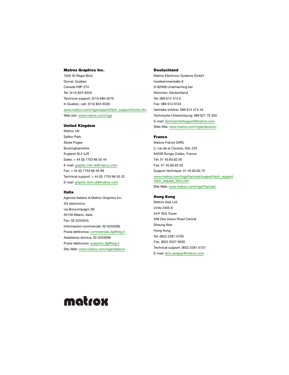 Matrox Electronic Systems G450 MMS User Manual | Page 53 / 53