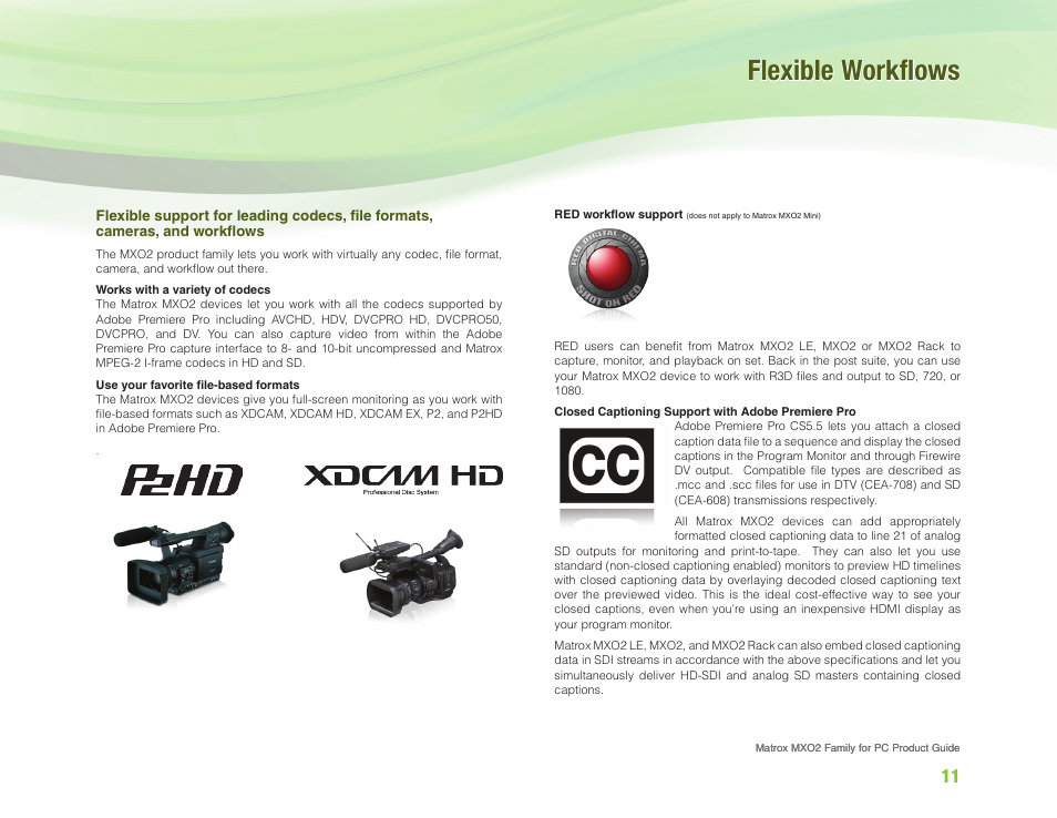 Flexible workflows | Matrox Electronic Systems MXO2 User Manual | Page 11 / 28