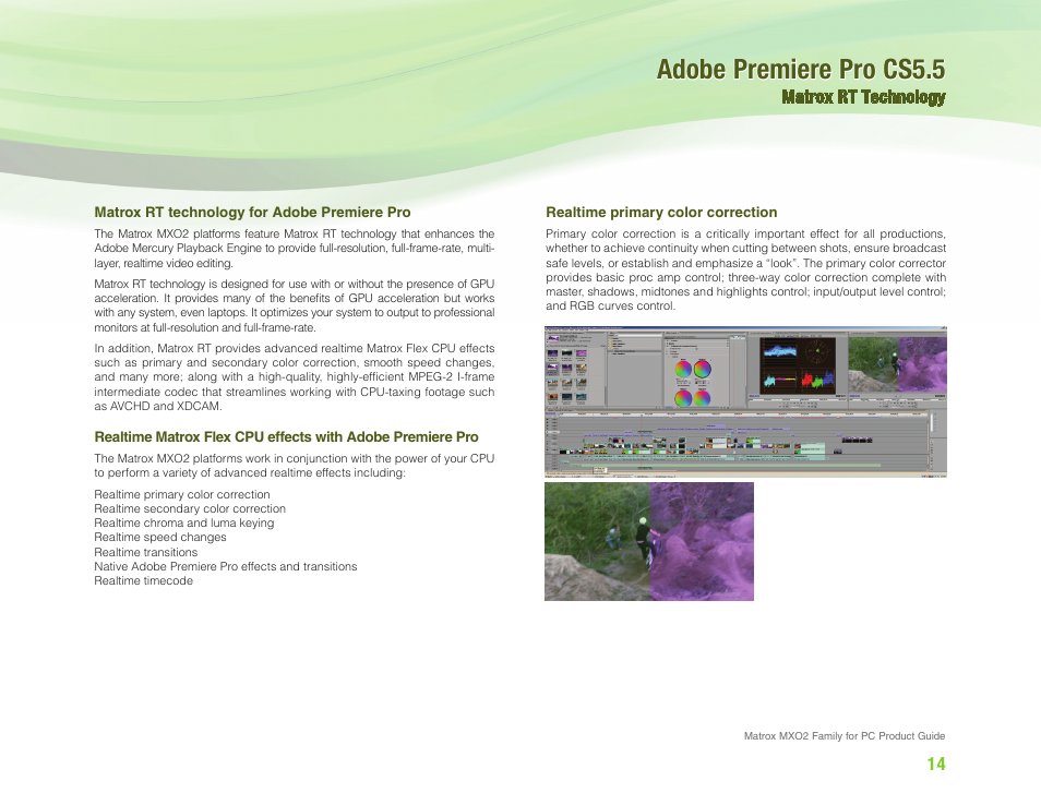 Adobe premiere pro cs5.5 | Matrox Electronic Systems MXO2 User Manual | Page 14 / 28
