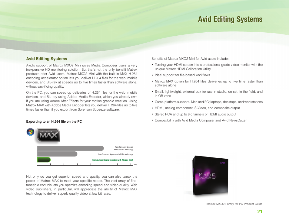 Avid editing systems | Matrox Electronic Systems MXO2 User Manual | Page 21 / 28