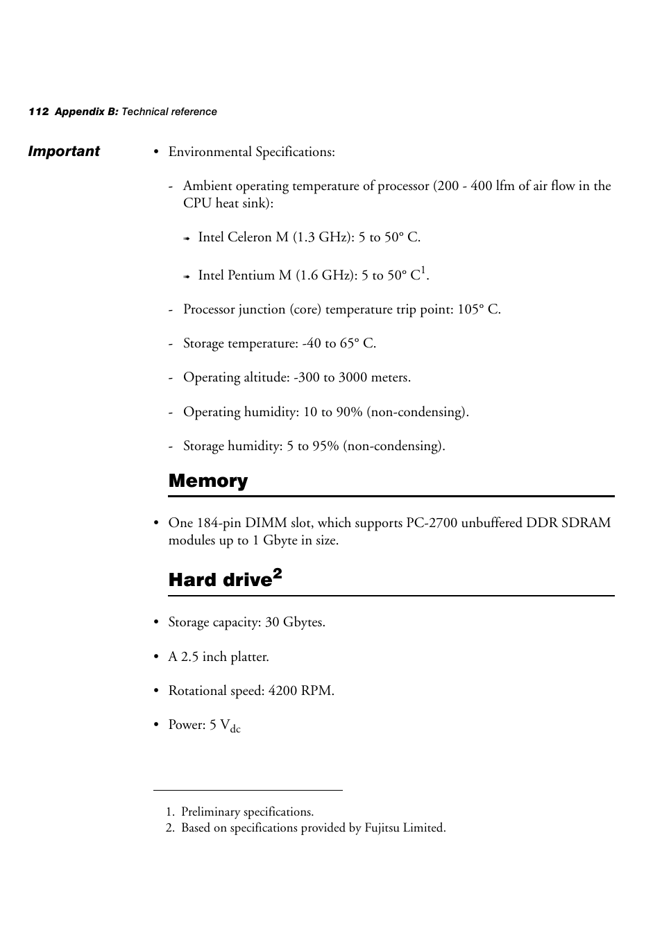 Memory, Hard drive | Matrox Electronic Systems 4SIGHT-M User Manual | Page 112 / 162