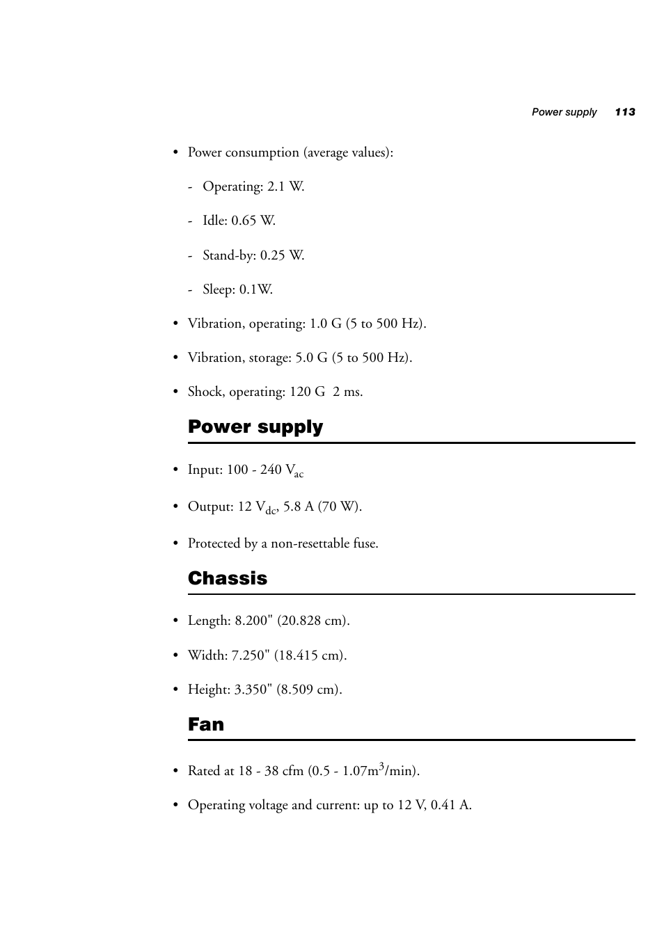 Power supply, Chassis | Matrox Electronic Systems 4SIGHT-M User Manual | Page 113 / 162