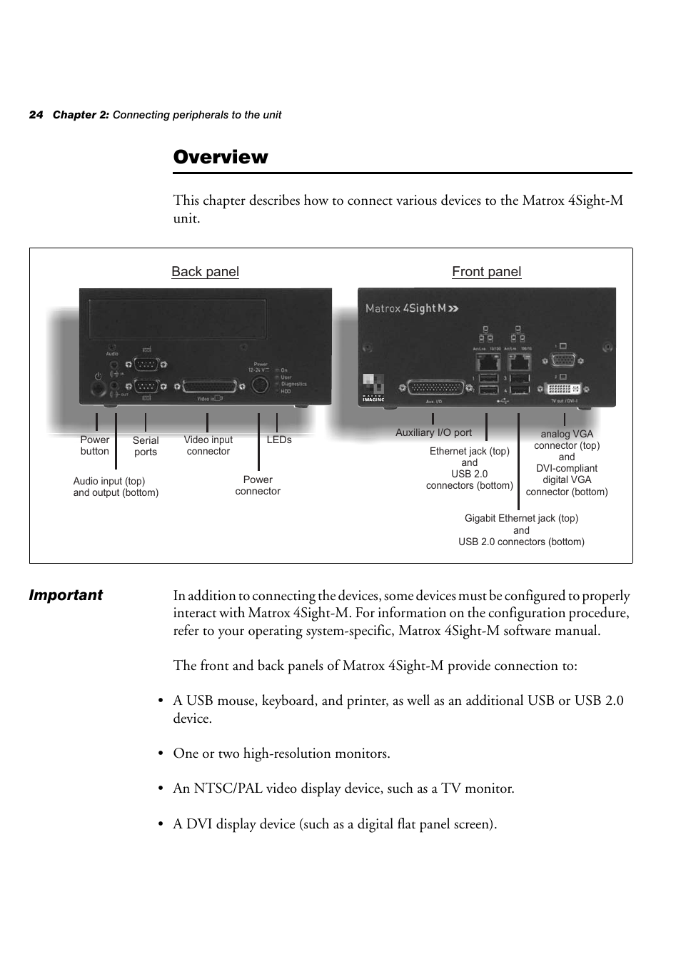 Overview | Matrox Electronic Systems 4SIGHT-M User Manual | Page 24 / 162