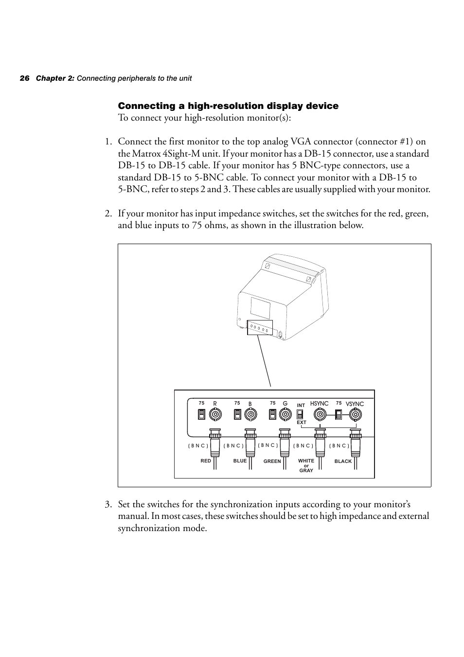 Connecting a high-resolution display device | Matrox Electronic Systems 4SIGHT-M User Manual | Page 26 / 162