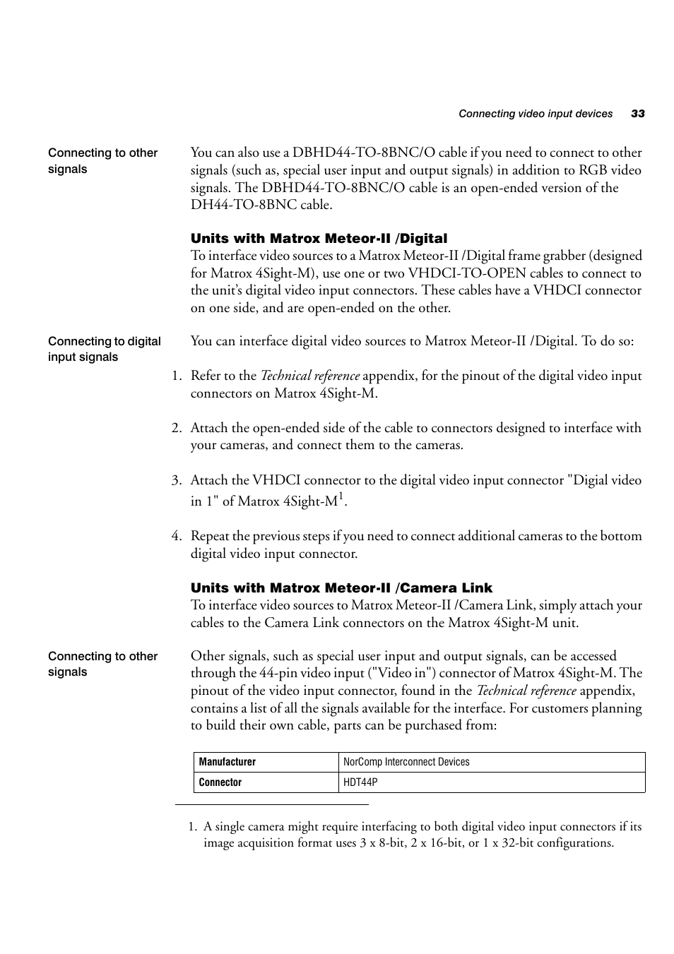 Units with matrox meteor-ii /digital, Units with matrox meteor-ii /camera link | Matrox Electronic Systems 4SIGHT-M User Manual | Page 33 / 162