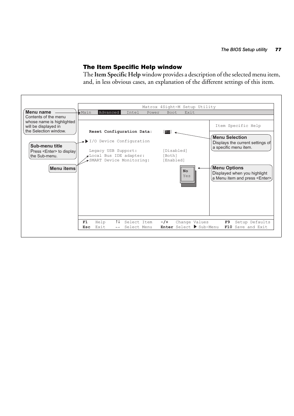 The item specific help window | Matrox Electronic Systems 4SIGHT-M User Manual | Page 77 / 162