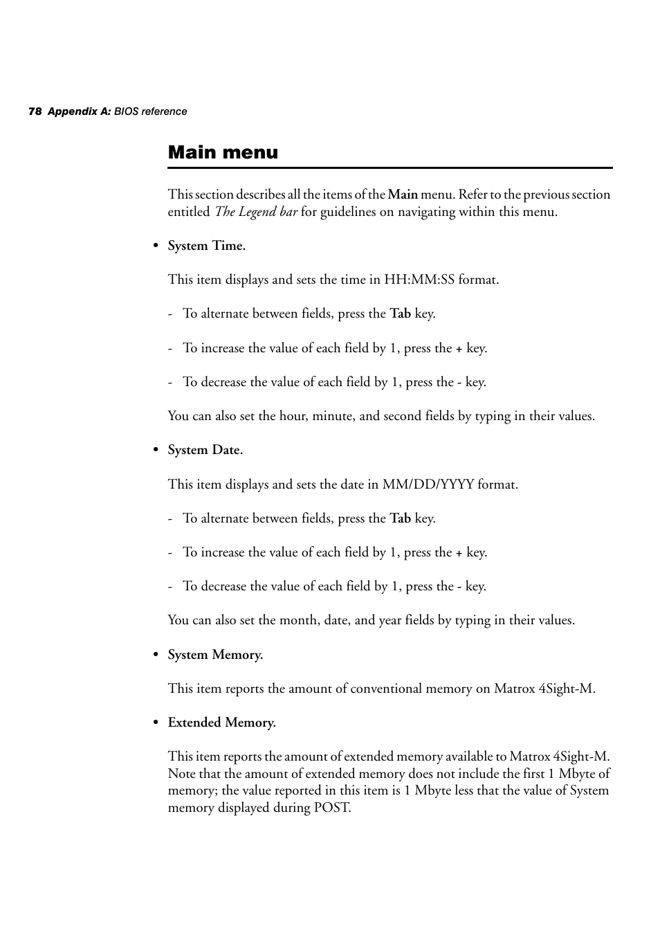 Main menu | Matrox Electronic Systems 4SIGHT-M User Manual | Page 78 / 162