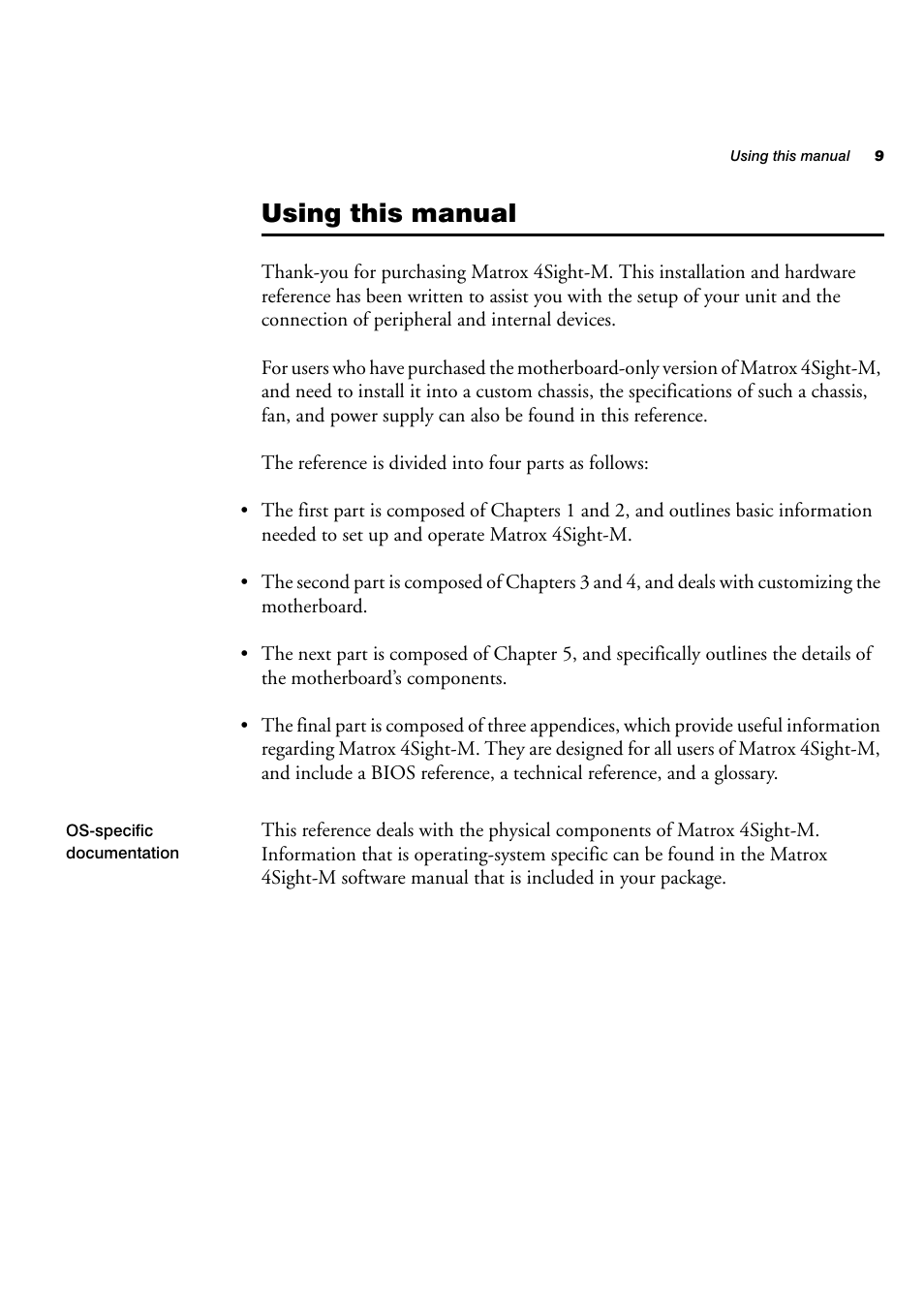 Using this manual | Matrox Electronic Systems 4SIGHT-M User Manual | Page 9 / 162