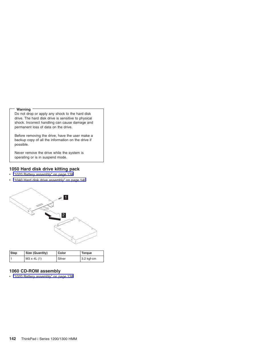 1050 hard disk drive kitting pack, 1060 cd-rom assembly | Madge Networks 1200 User Manual | Page 152 / 233