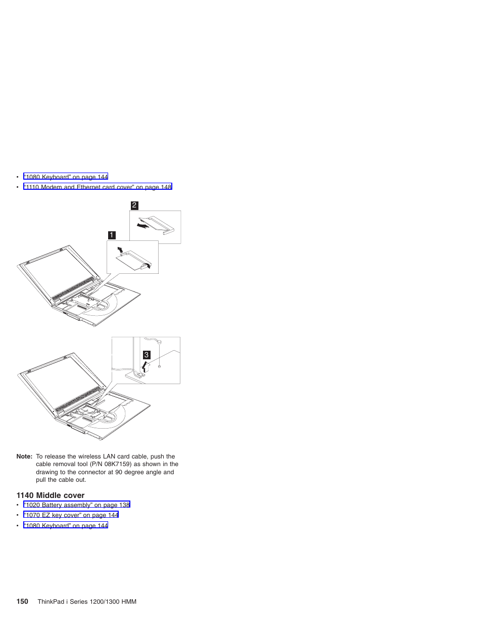 1140 middle cover | Madge Networks 1200 User Manual | Page 160 / 233
