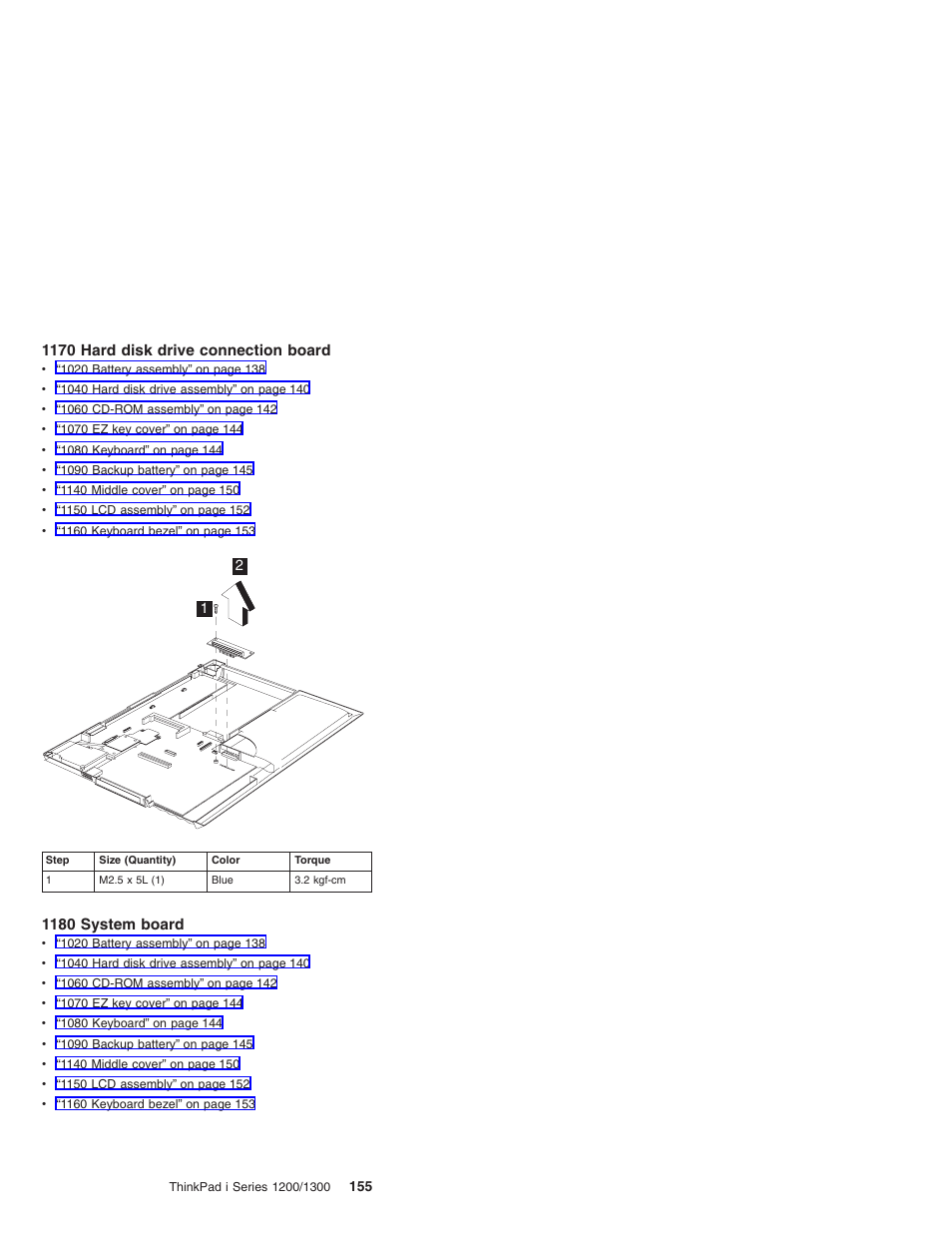 1170 hard disk drive connection board, 1180 system board | Madge Networks 1200 User Manual | Page 165 / 233