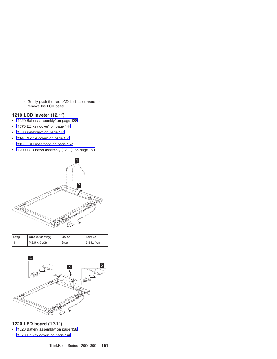 1210 lcd inveter (12.1"), 1220 led board (12.1") | Madge Networks 1200 User Manual | Page 171 / 233