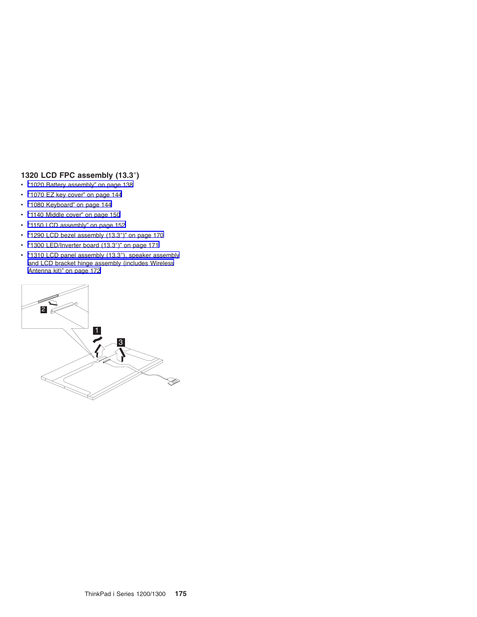 1320 lcd fpc assembly (13.3") | Madge Networks 1200 User Manual | Page 185 / 233