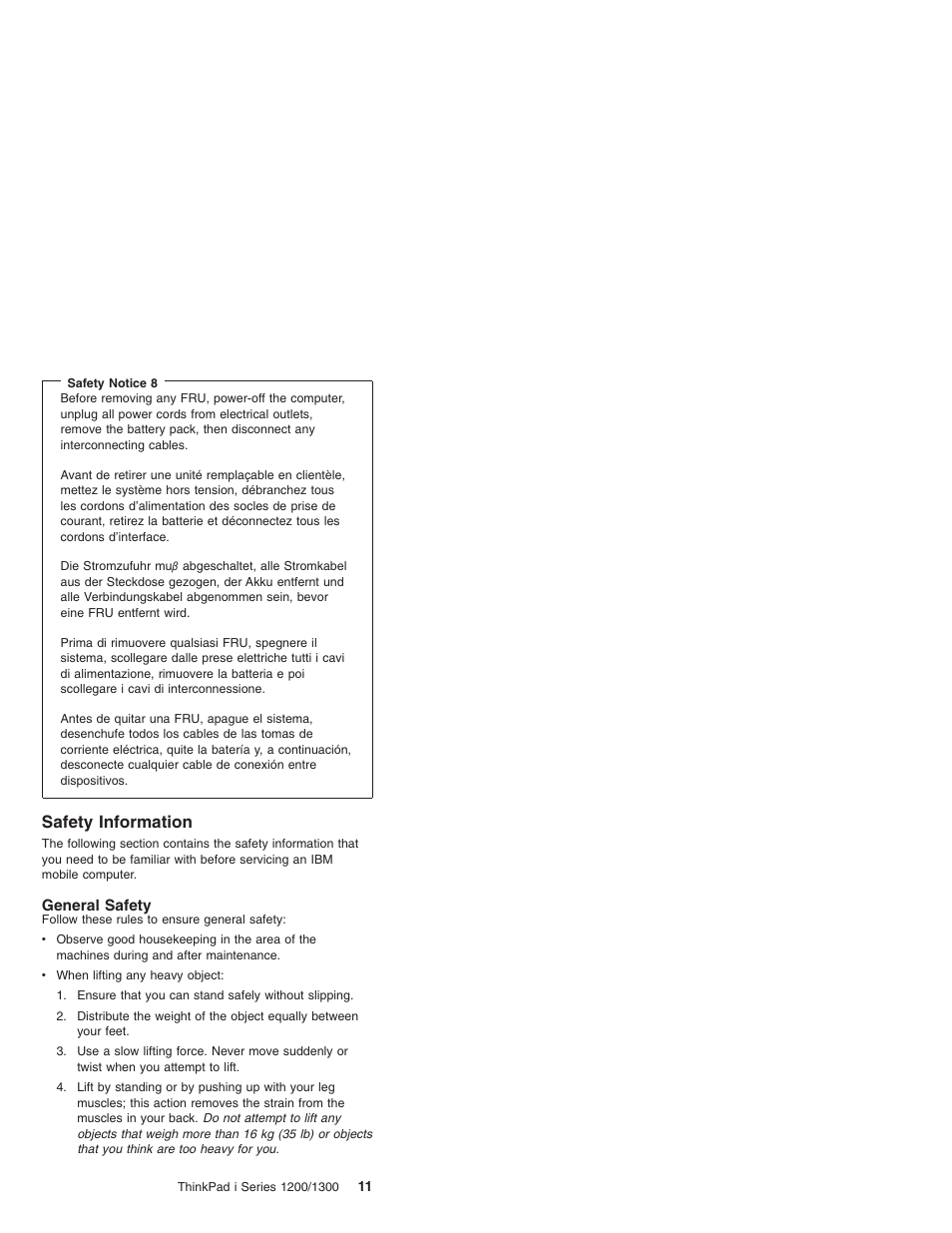 Safety information, General safety | Madge Networks 1200 User Manual | Page 21 / 233
