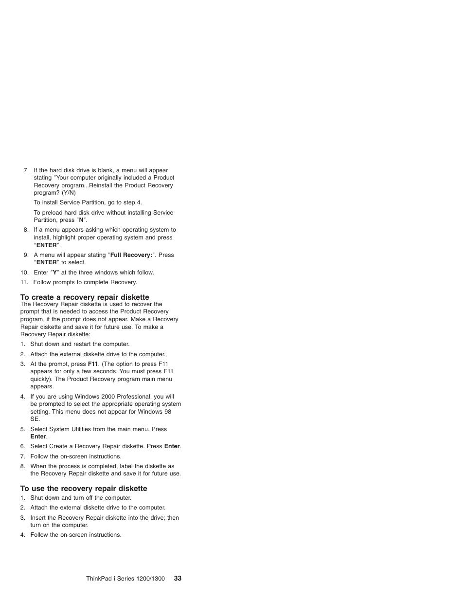To create a recovery repair diskette, To use the recovery repair diskette | Madge Networks 1200 User Manual | Page 43 / 233
