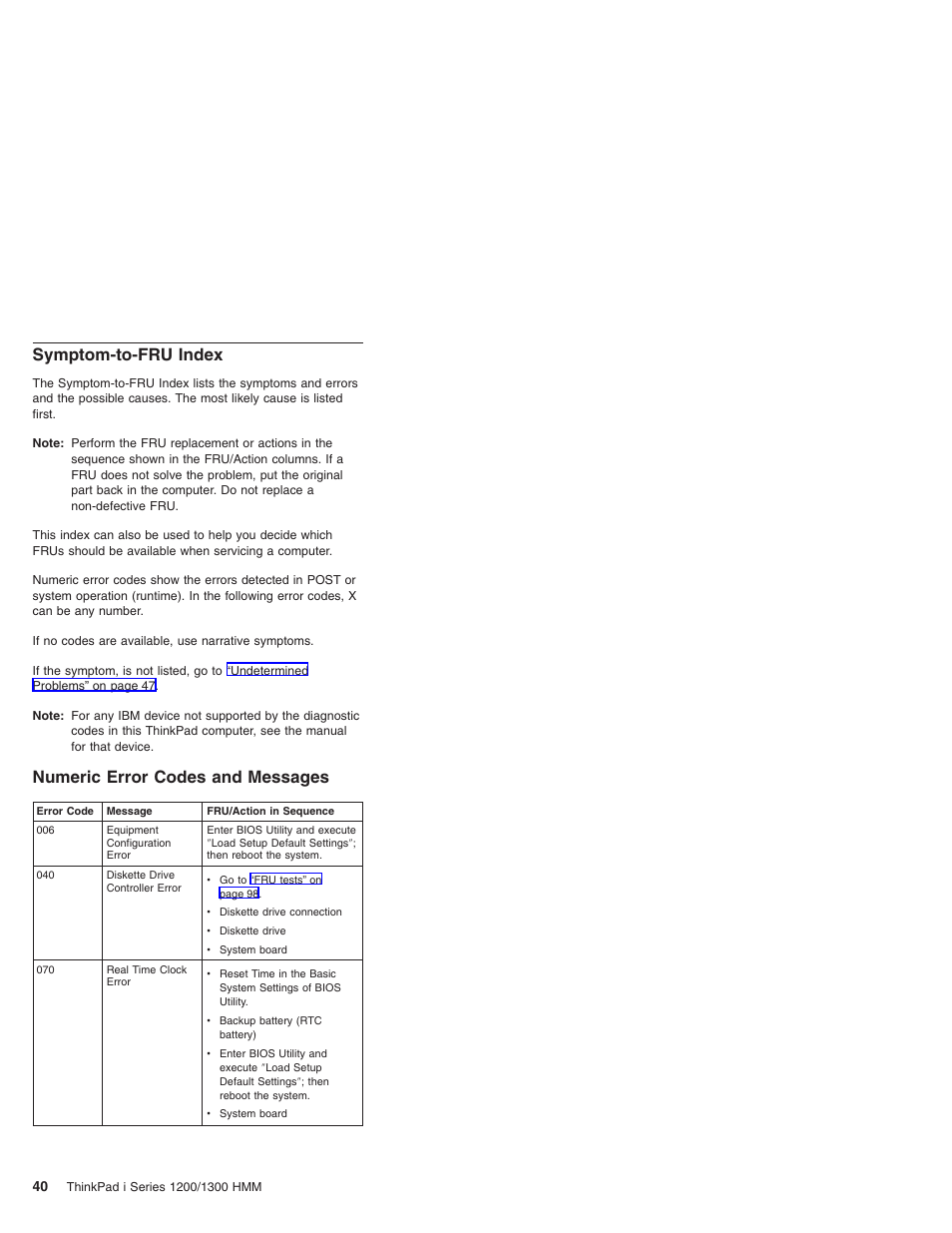Symptom-to-fru index, Numeric error codes and messages | Madge Networks 1200 User Manual | Page 50 / 233