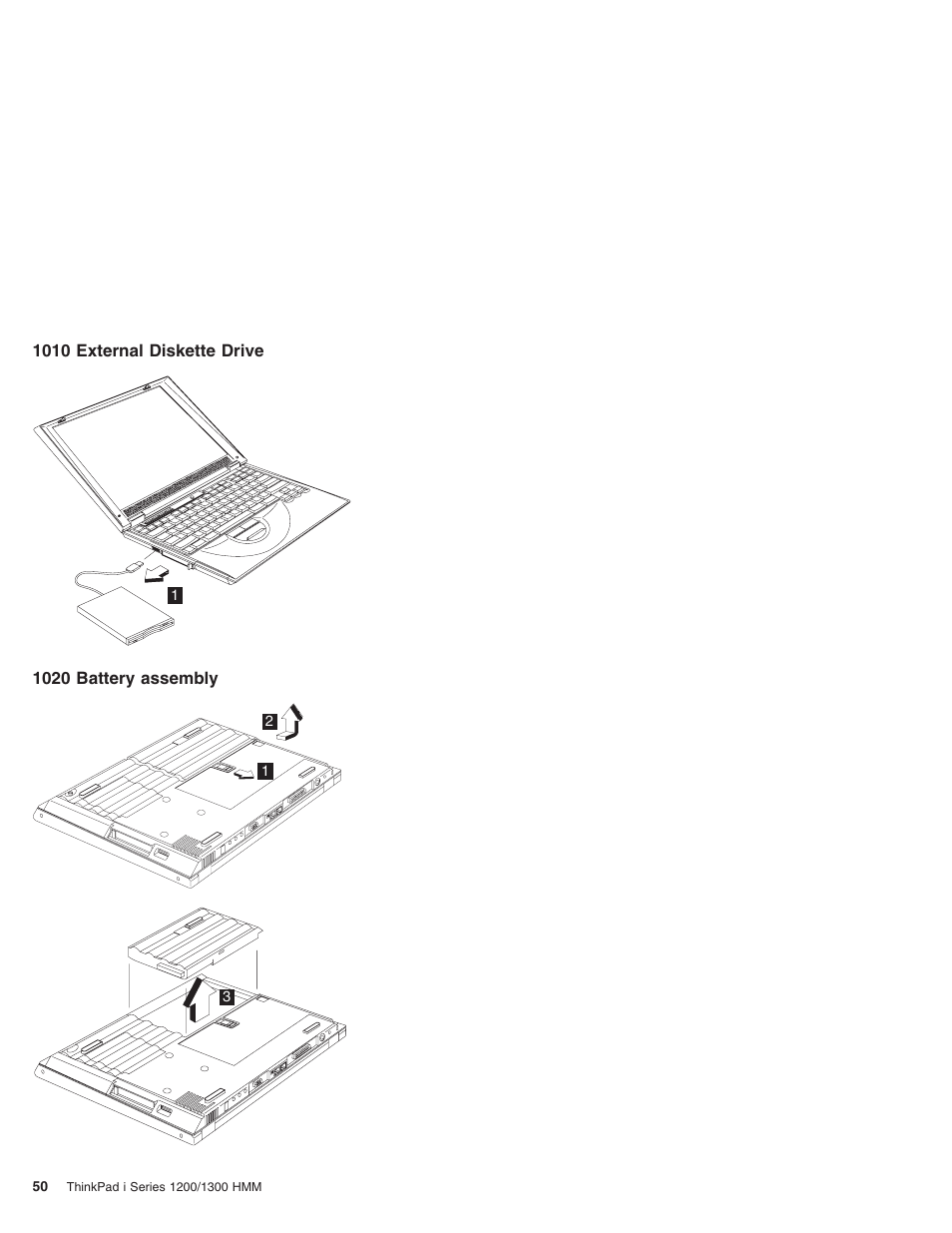 1010 external diskette drive, 1020 battery assembly | Madge Networks 1200 User Manual | Page 60 / 233