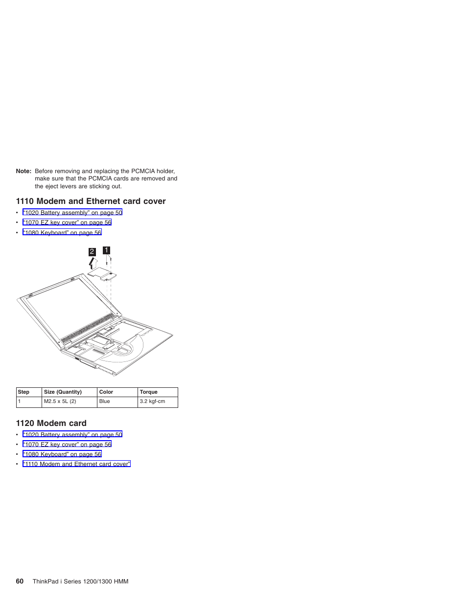 1110 modem and ethernet card cover, 1120 modem card | Madge Networks 1200 User Manual | Page 70 / 233