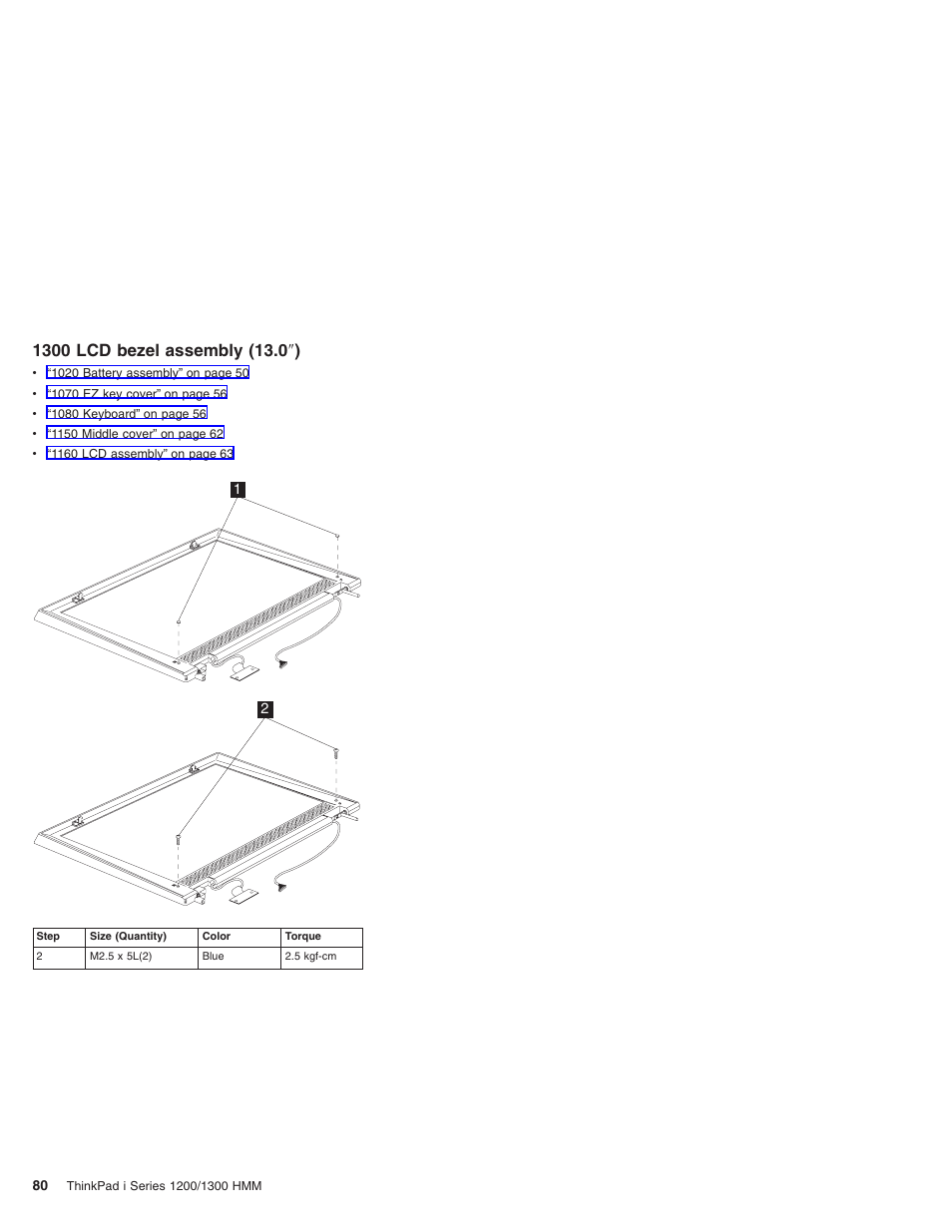 1300 lcd bezel assembly (13.0"), 1300 lcd bezel assembly (13.0 | Madge Networks 1200 User Manual | Page 90 / 233