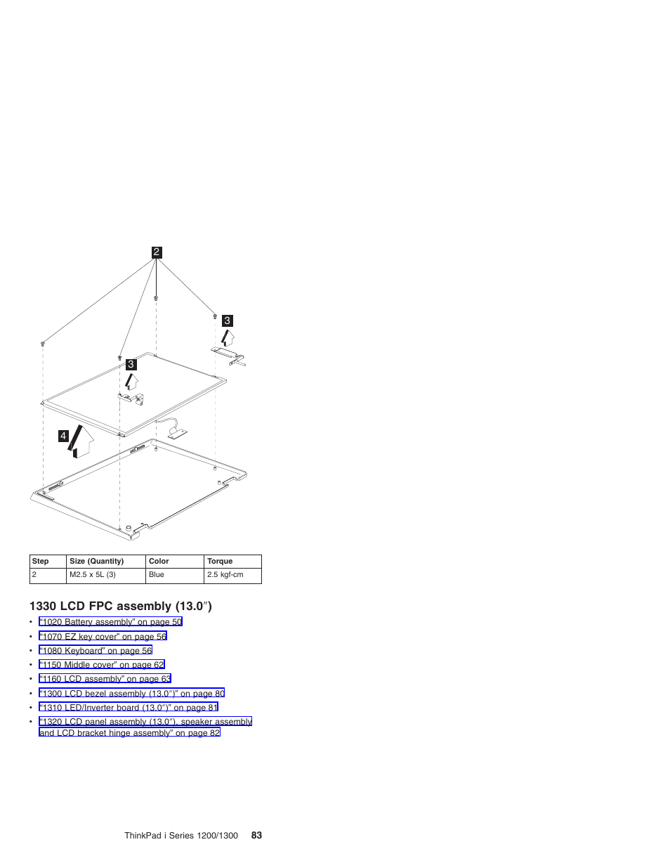 1330 lcd fpc assembly (13.0"), 1330 lcd fpc assembly (13.0 | Madge Networks 1200 User Manual | Page 93 / 233