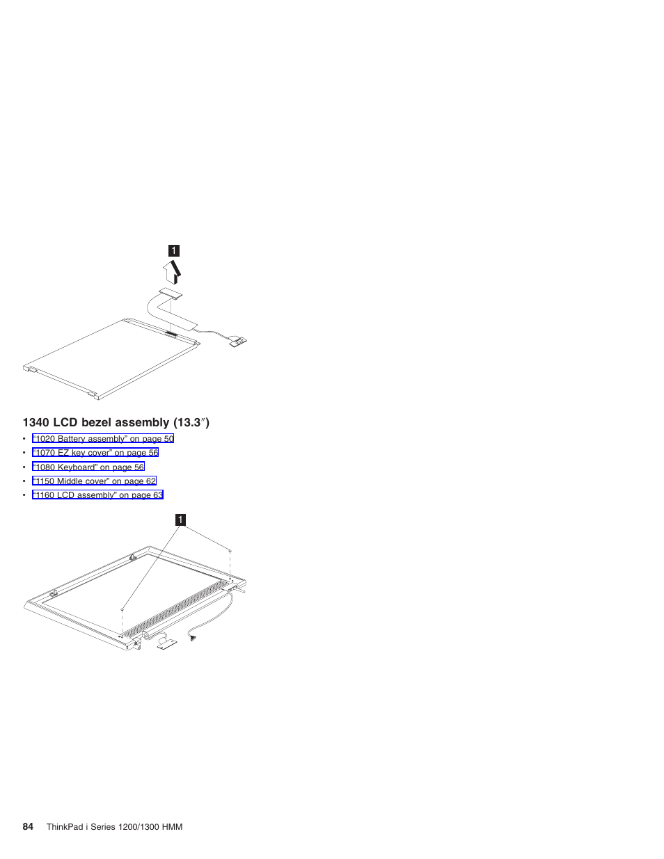 1340 lcd bezel assembly (13.3"), 1340 lcd bezel assembly (13.3 | Madge Networks 1200 User Manual | Page 94 / 233