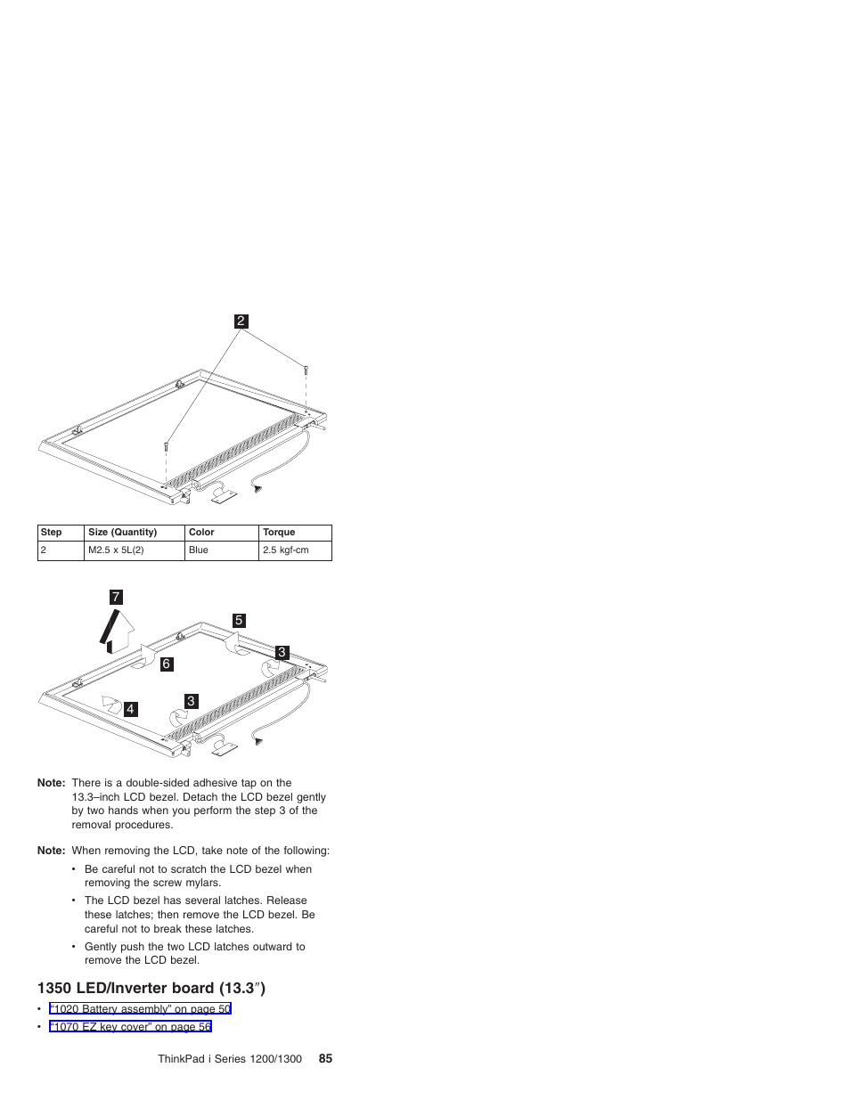 1350 led/inverter board (13.3"), 1350 led/inverter board (13.3 | Madge Networks 1200 User Manual | Page 95 / 233