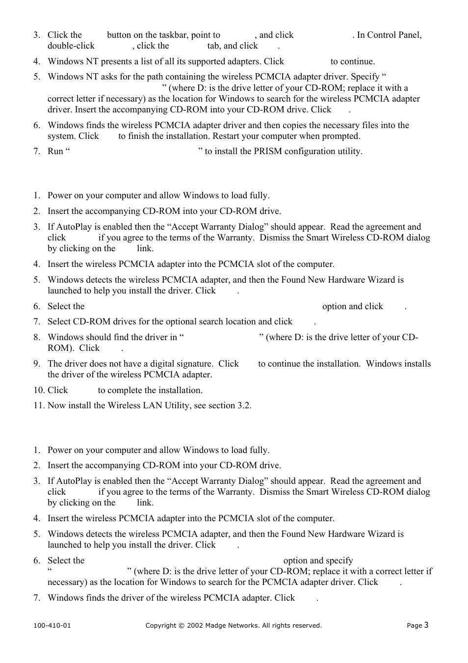 Windows 2000, Windows xp, 4 windows | 5 windows, 5 windows xp | Madge Networks 802.11b (95-31) User Manual | Page 7 / 12