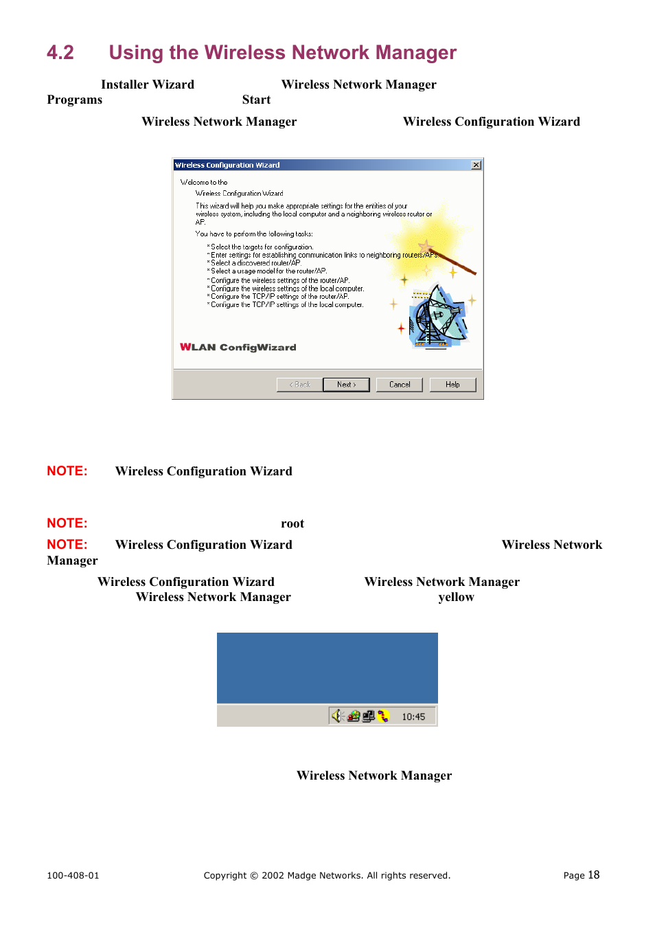 Using the wireless network manager, 2 using the wireless network manager | Madge Networks 802.11b User Manual | Page 22 / 27