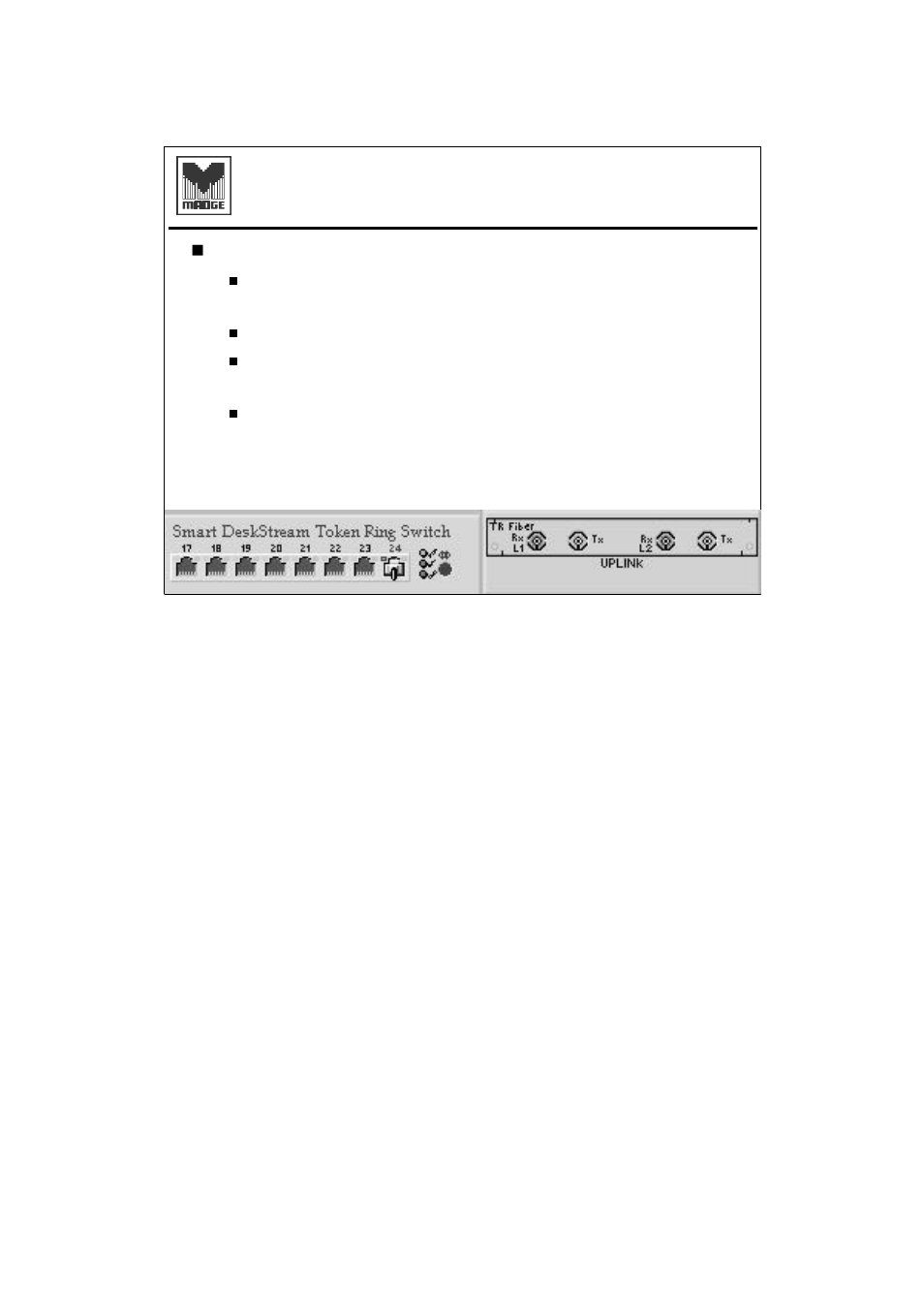 Fiber connectivity, Dual link fiber connectivity, Tr fiber module - 1 | Madge Networks Token Ring Switch User Manual | Page 27 / 58
