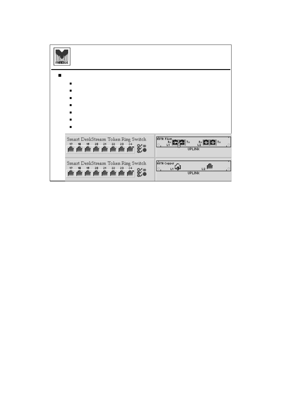 High speed token ring, Hstr copper and fiber modules - 1, Dual link hstr connectivity | Madge Networks Token Ring Switch User Manual | Page 30 / 58