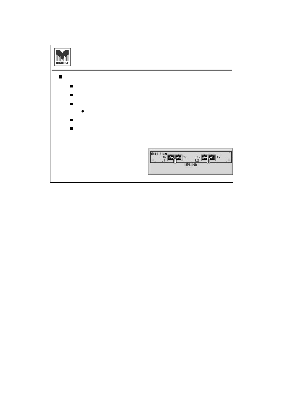 Hstr connectivity, Hstr fiber port specifications, Hstr fiber module | Madge Networks Token Ring Switch User Manual | Page 32 / 58