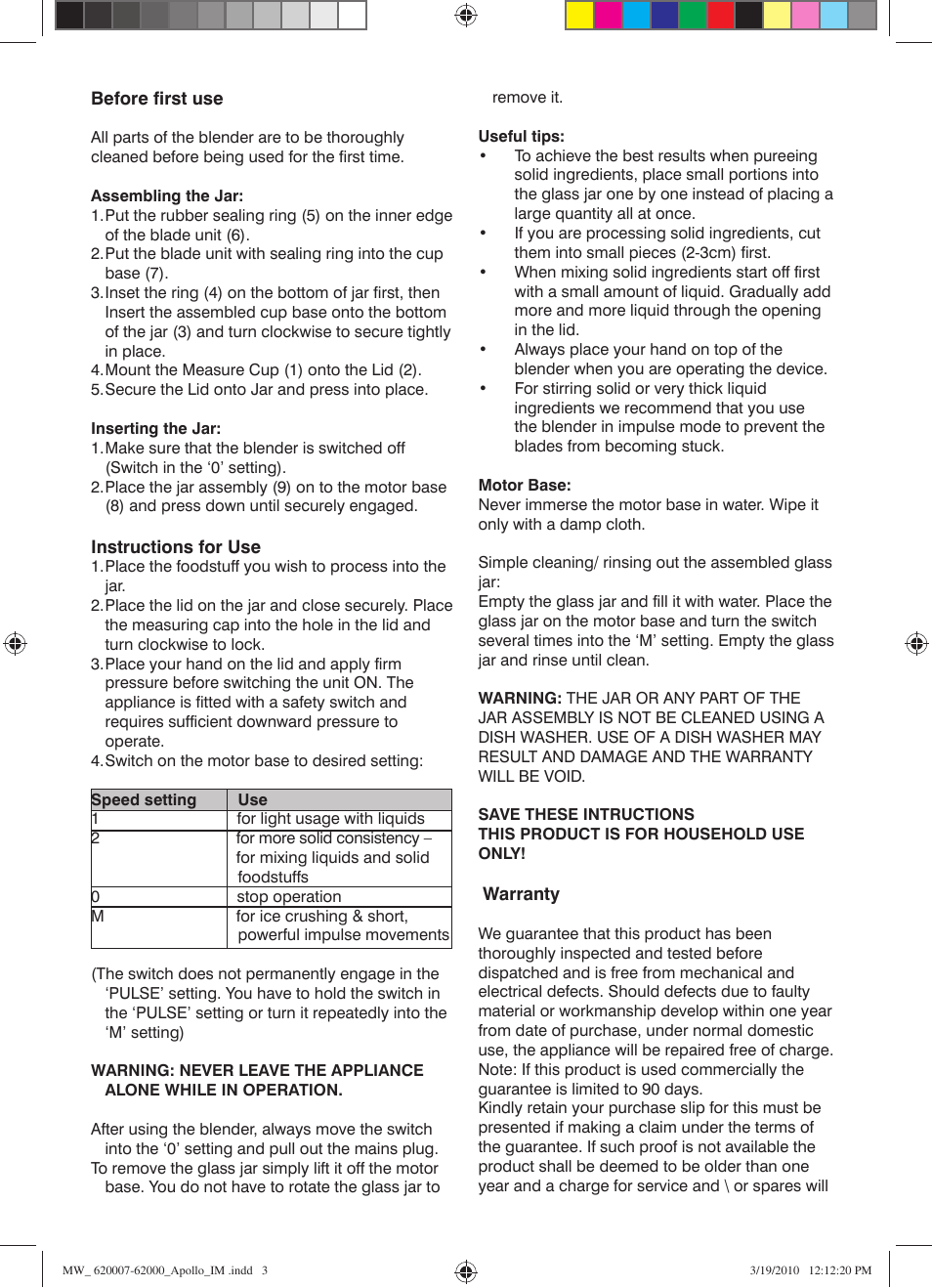 Mellerware APOLLO 62007 User Manual | Page 3 / 5