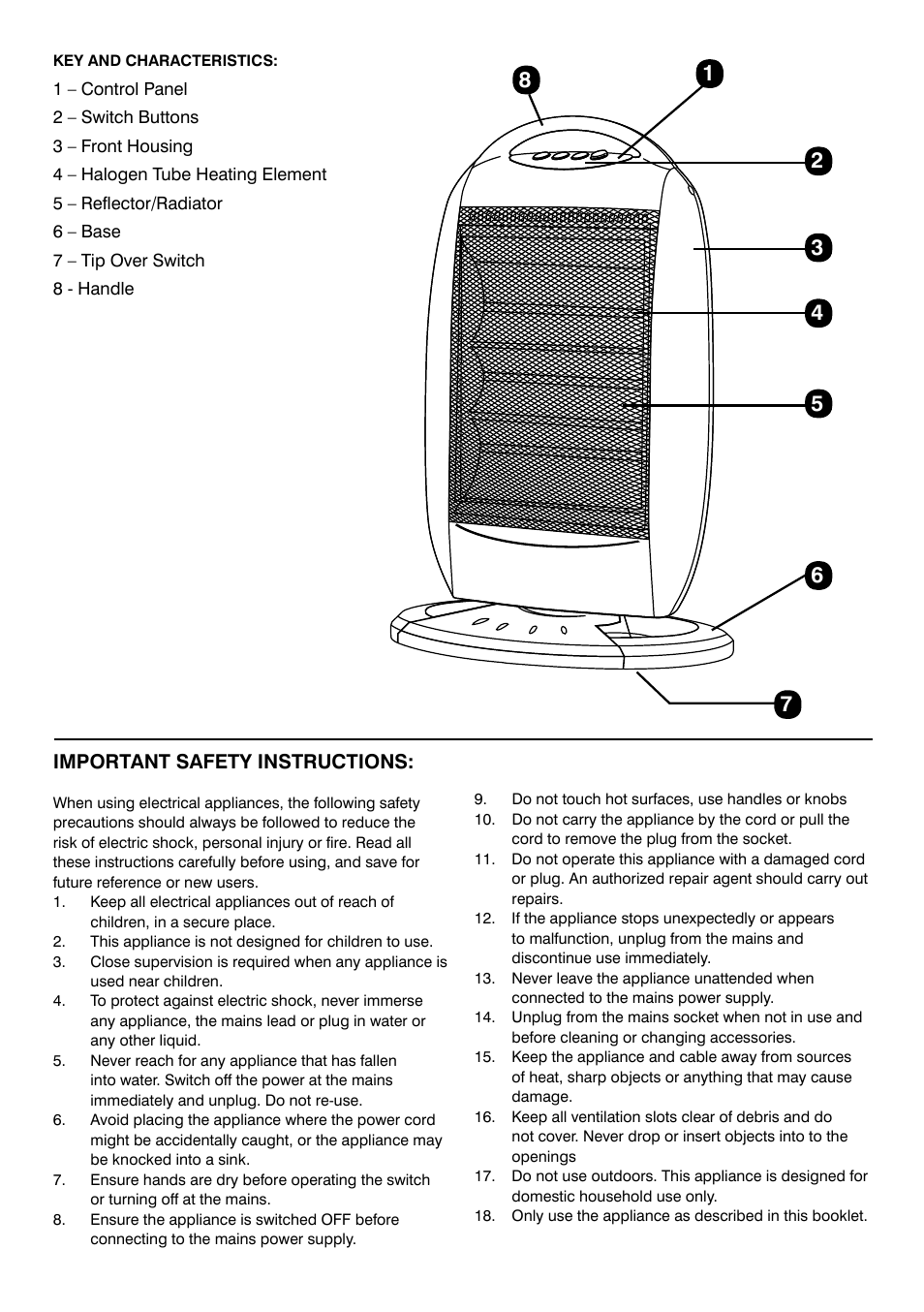 Important safety instructions | Mellerware 35400 User Manual | Page 2 / 4