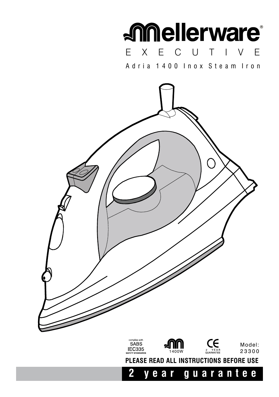 Mellerware ADRIA 1400 User Manual | 4 pages
