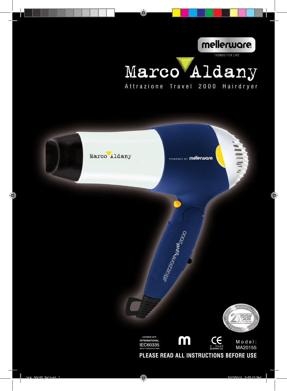 Mellerware MARCO ALDANY MA20155 User Manual | 6 pages