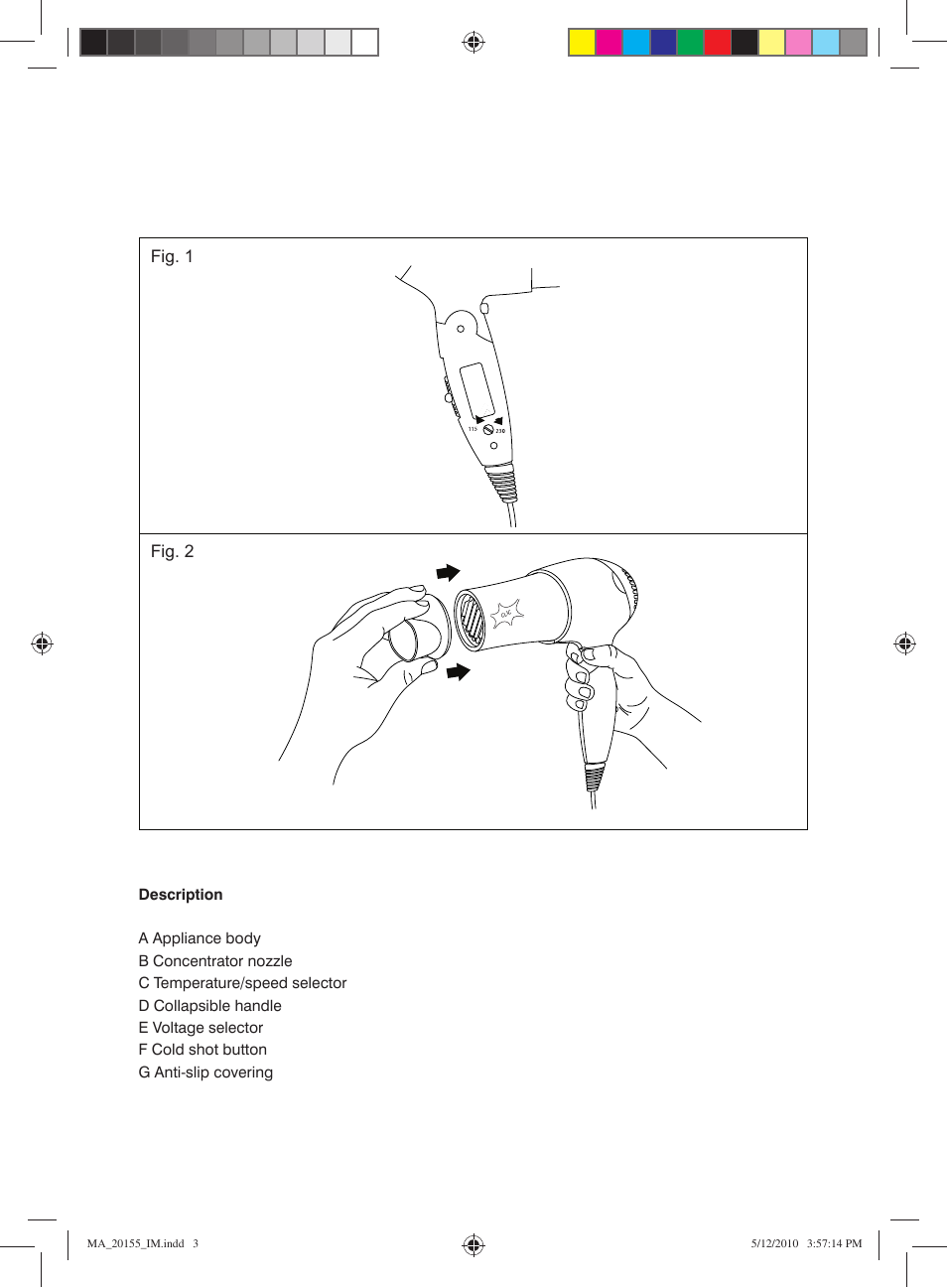 Fig. 1 fig. 2 | Mellerware MARCO ALDANY MA20155 User Manual | Page 3 / 6