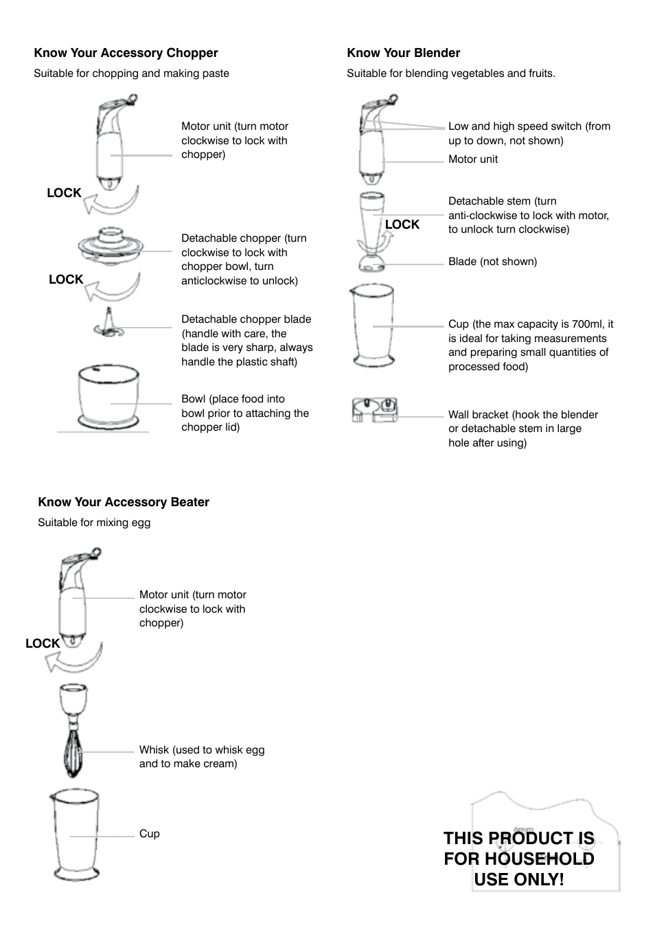 This product is for household use only | Mellerware 8 5 3 0 0 User Manual | Page 4 / 6