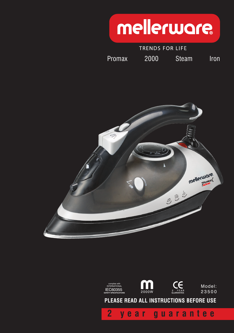 Mellerware PROMAX 2000 2 3 5 0 02000W User Manual | 6 pages