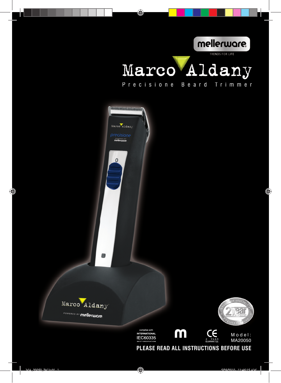 Mellerware MARCO ALDANY MA20050 User Manual | 8 pages