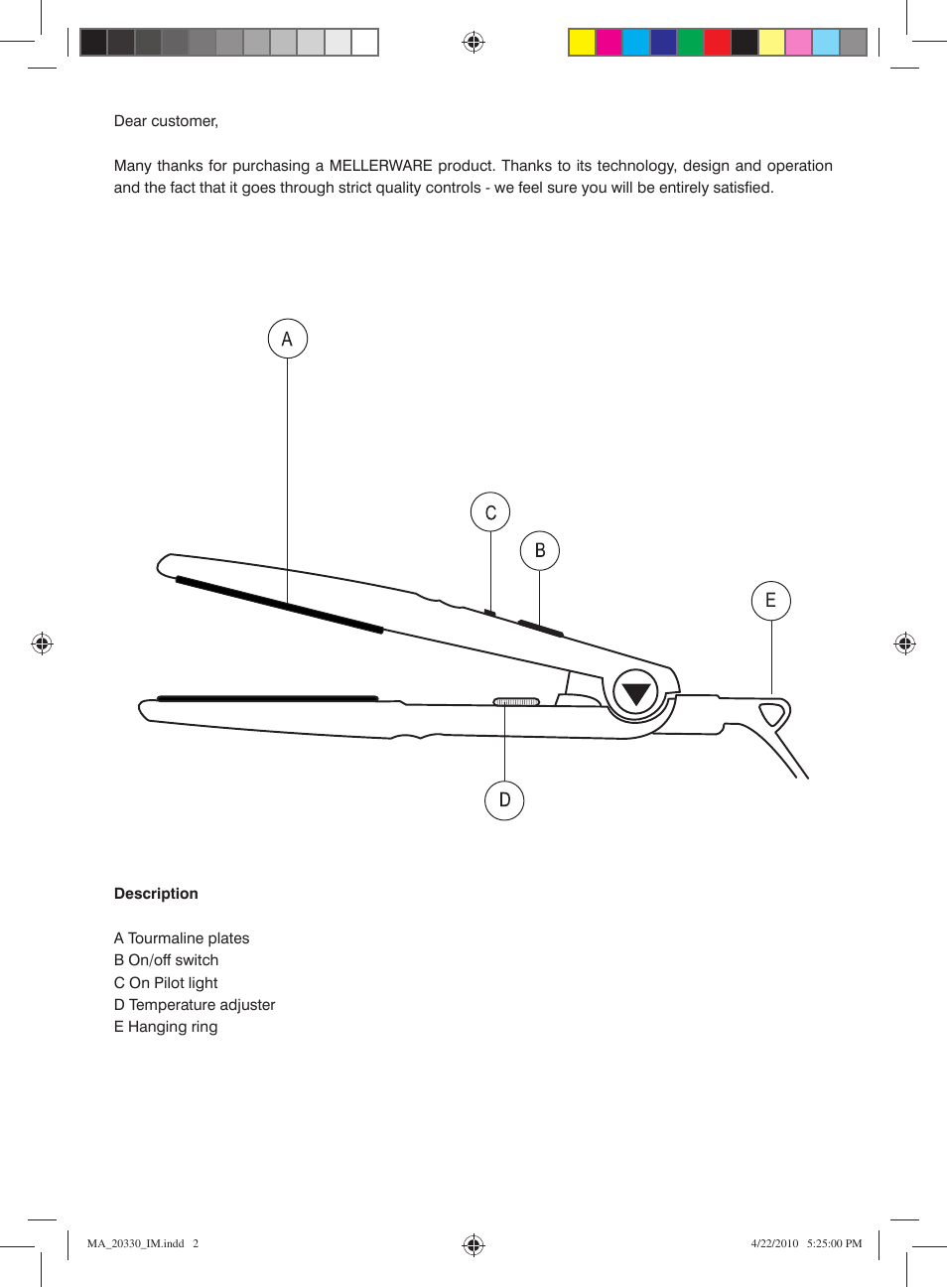 Mellerware MARCO ALDANY 20330 User Manual | Page 2 / 6