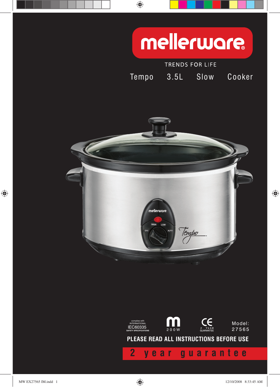 Mellerware TEMPO 27565 User Manual | 4 pages