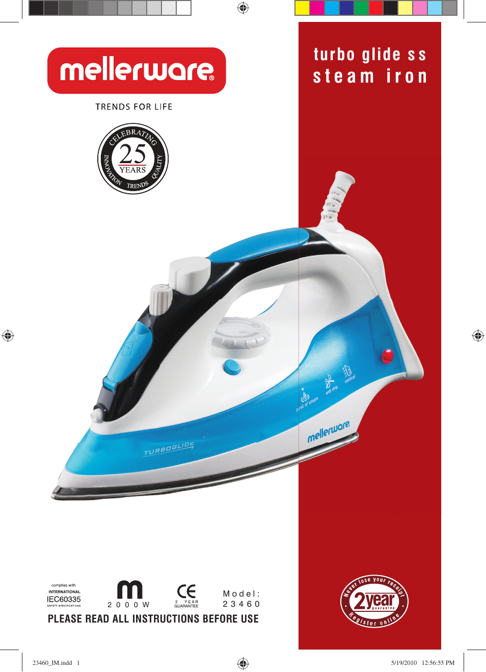 Mellerware TURBO GLIDE SS 23460 User Manual | 6 pages