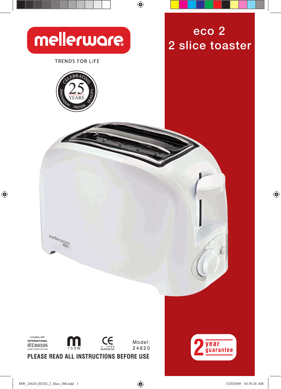 Mellerware 24820750W User Manual | 4 pages