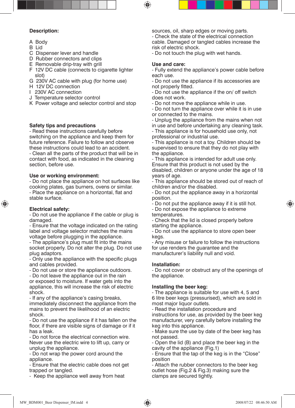 Mellerware EXECUTIVE DRAUGHTSMAN BDM001 User Manual | Page 4 / 6