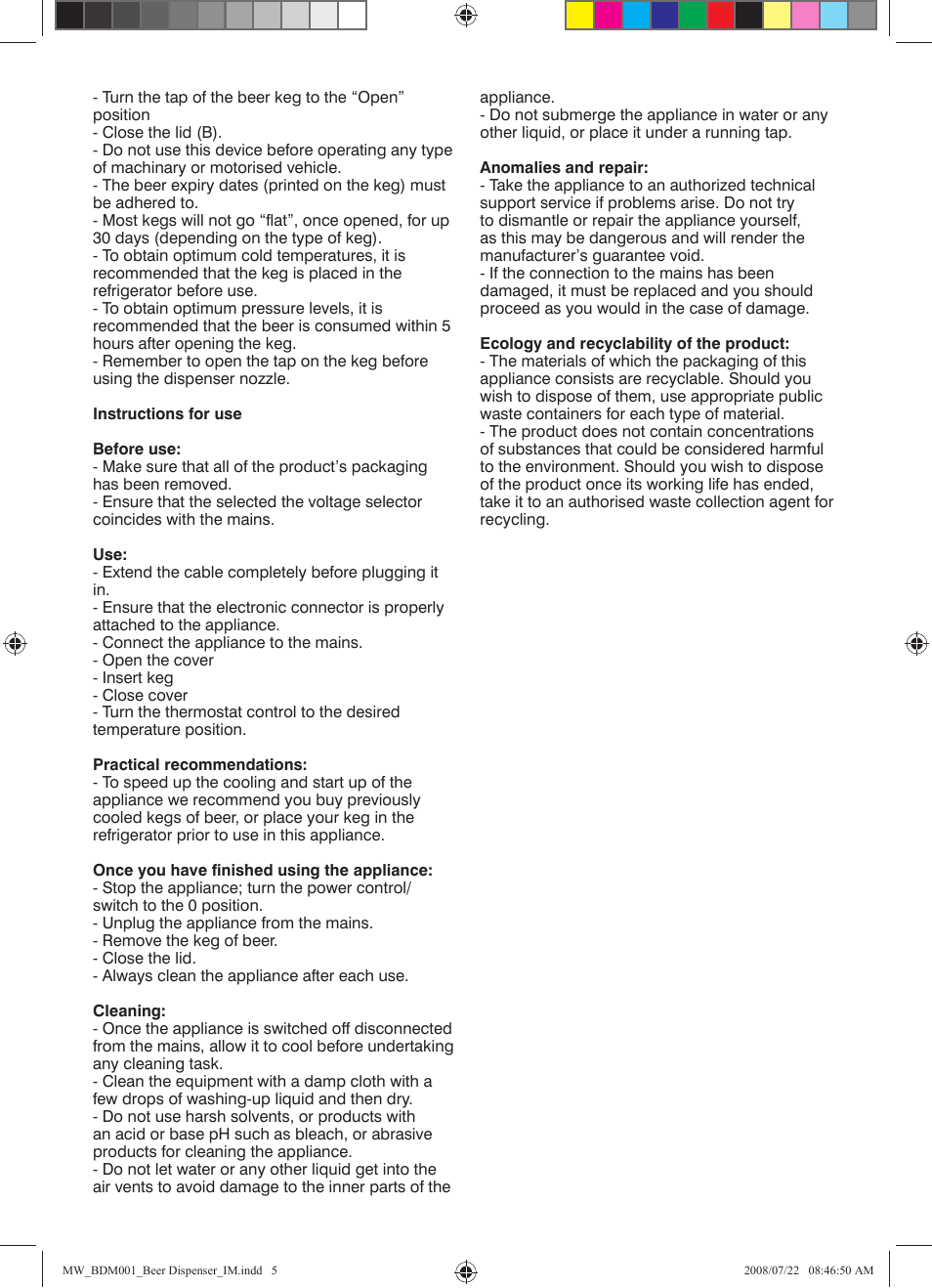 Mellerware EXECUTIVE DRAUGHTSMAN BDM001 User Manual | Page 5 / 6